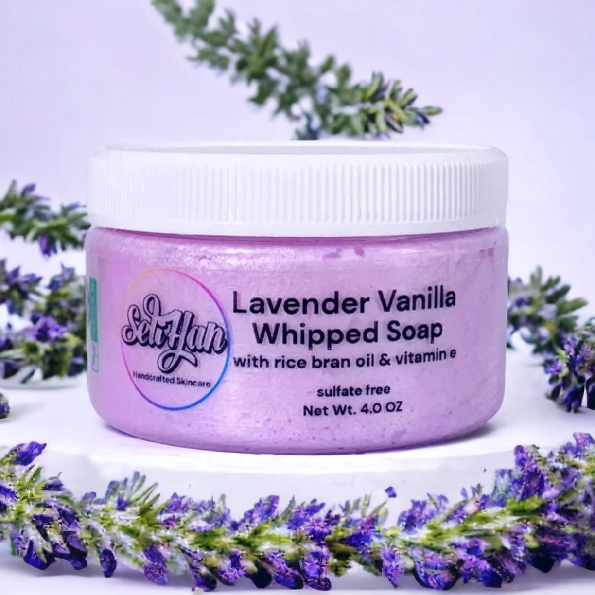 Lavender Vanilla Whipped Soap - Seli Han Skincare 